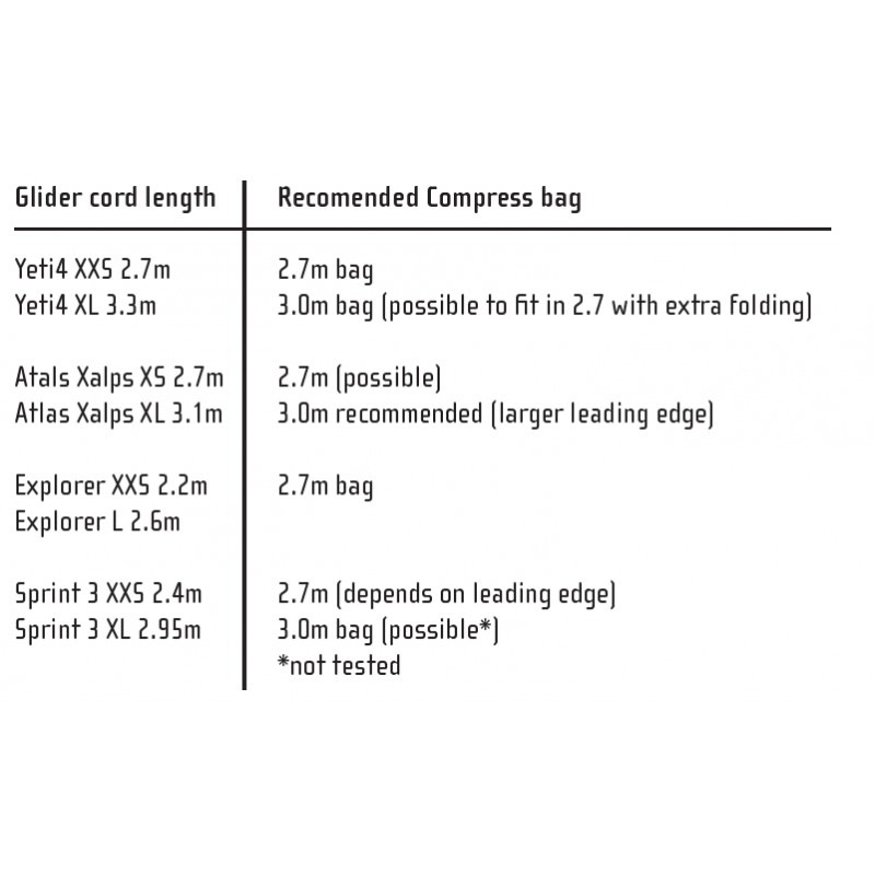 Concertina bag - 2.7m / 3.0m sizes